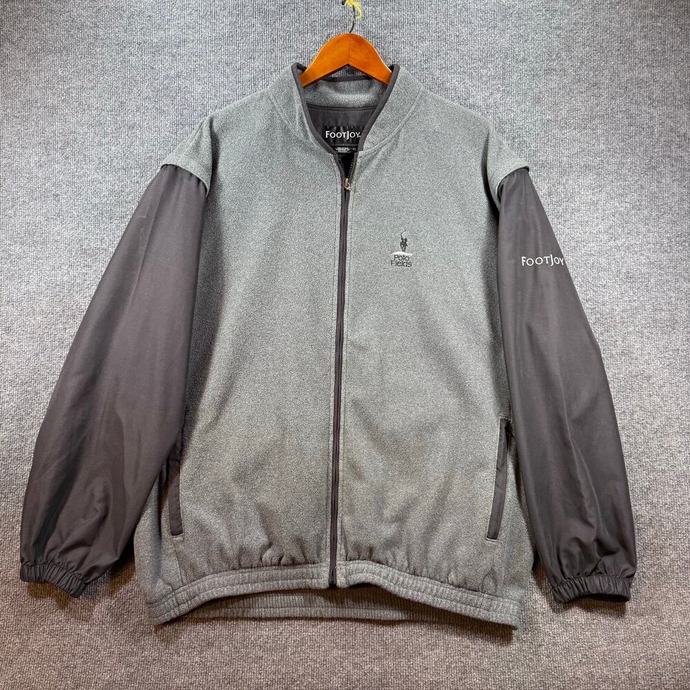FootJoy Full Zip Golf Jacket Men's XL Gray/Black Zip-Off Sleeves Activewear READ